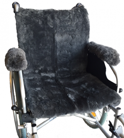 Sheepskin Wheelchair Overlay - Charcoal